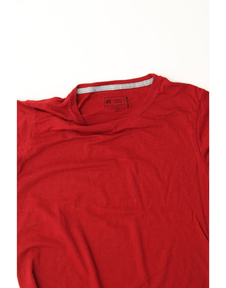 RUSSELL ATHLETIC Womens T-Shirt Top UK 12 Medium Red Cotton Vintage Russell Athletic and Second-Hand Russell Athletic from Messina Hembry 