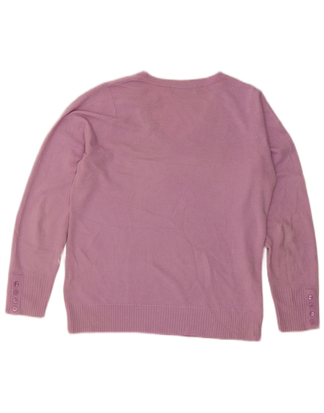 Marks & Spencer Dame V-hals sweater UK 12 Medium Lilla Akryl