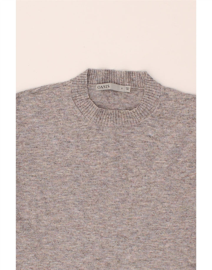 OASIS Womens Crew Neck Jumper Sweater UK 10 Small Grey Viscose Vintage Oasis and Second-Hand Oasis from Messina Hembry 