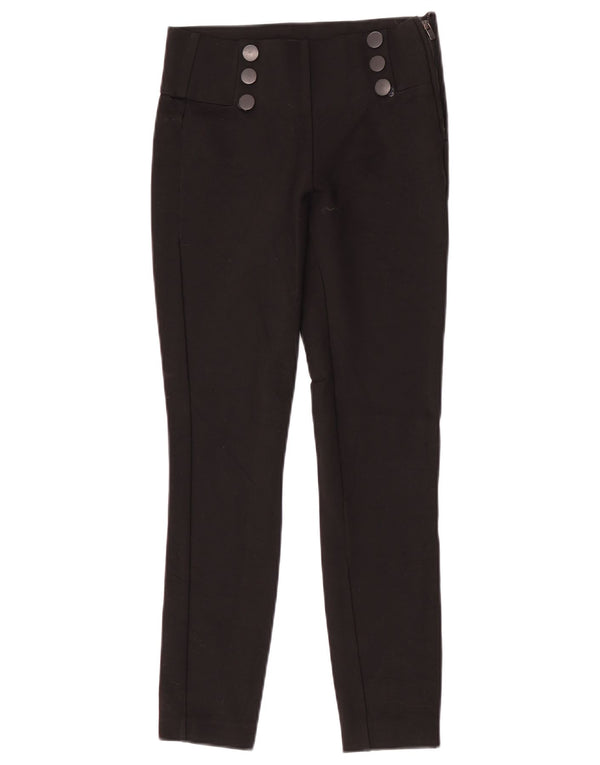 Zara Dame Slim Fit Casual Bukser XS W24 L26 Sort