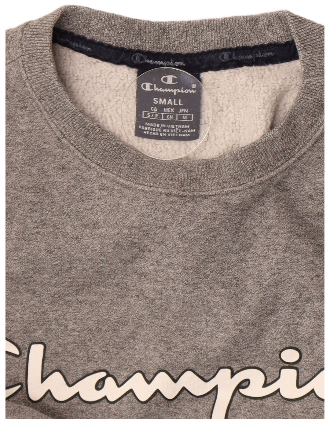 Champion Dame Grafisk Oversized Sweatshirt Jumper UK 10 Lille Grå