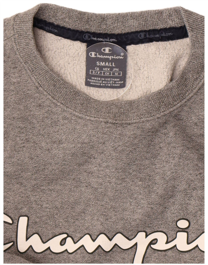 Champion Dame Grafisk Oversized Sweatshirt Jumper UK 10 Lille Grå
