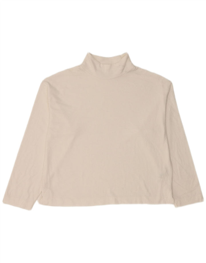 Marks & Spencer Dametop Langærmet UK 12 Medium White Polyester