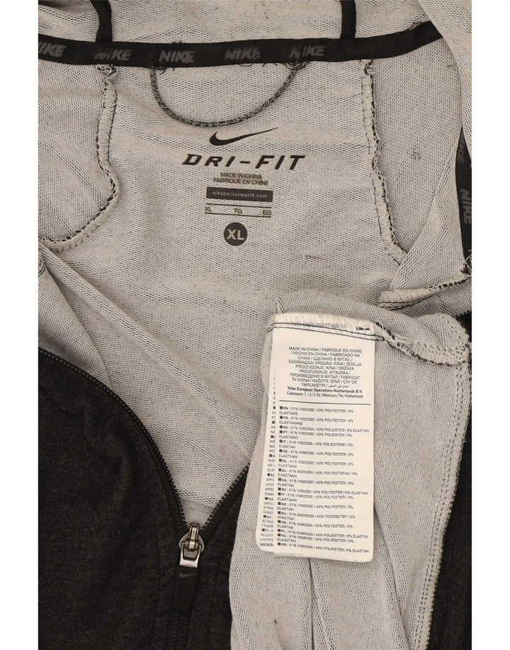 Nike Herre Dri Fit Hættetrøje med lynlås XL Grå Viscose