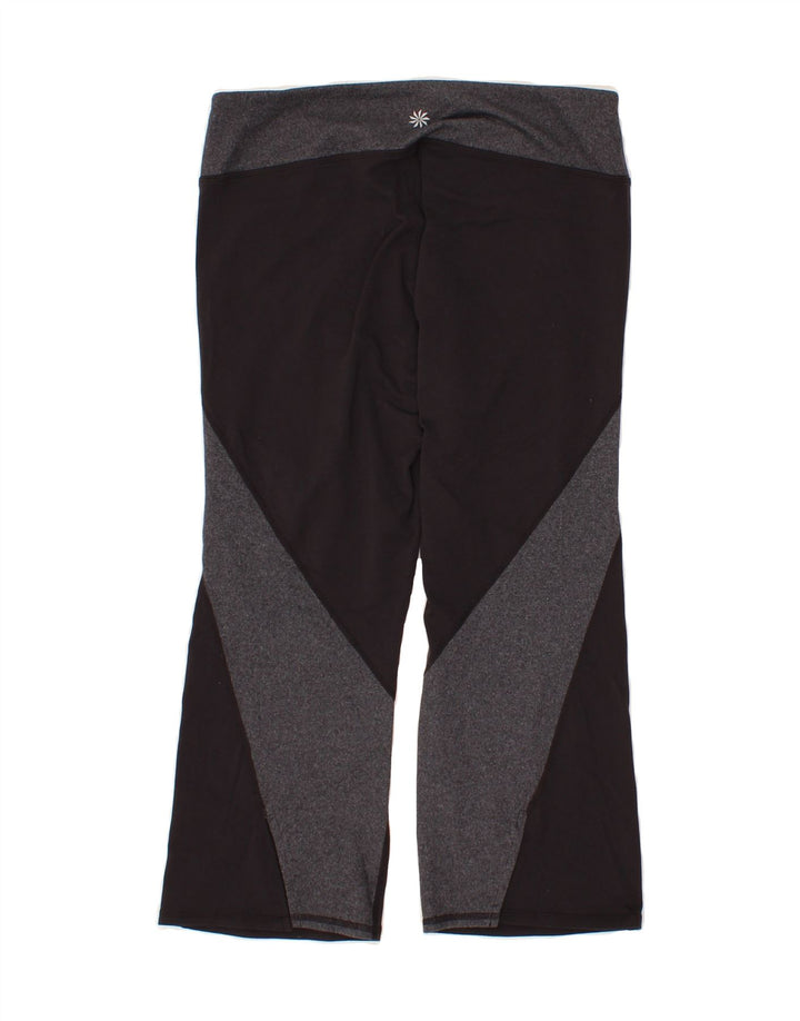 ATHLETA Womens Capri Tracksuit Trousers UK 14 Medium Black Colourblock Vintage Athleta and Second-Hand Athleta from Messina Hembry 