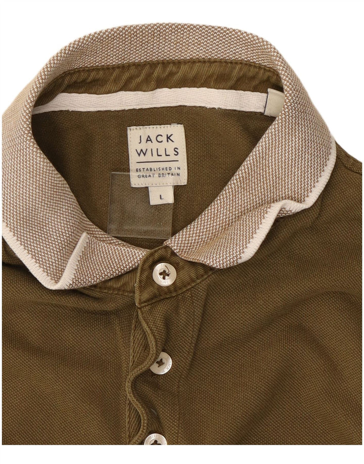 JACK WILLS Poloskjorte til mænd Stor Khaki Bomuld