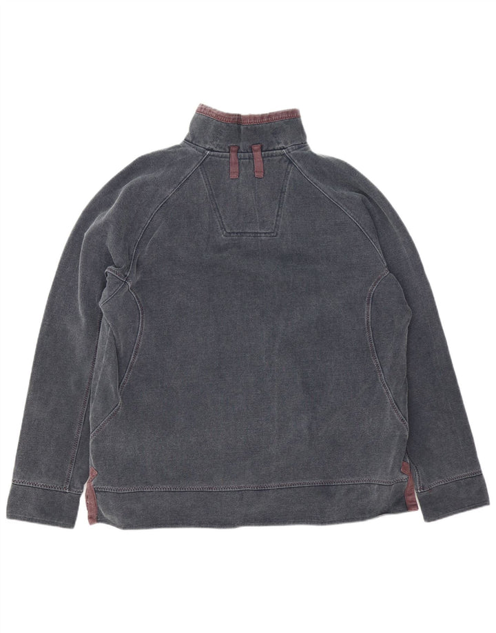 FAT FACE Herre lynlås-hals sweatshirt jumper stor grå bomuld