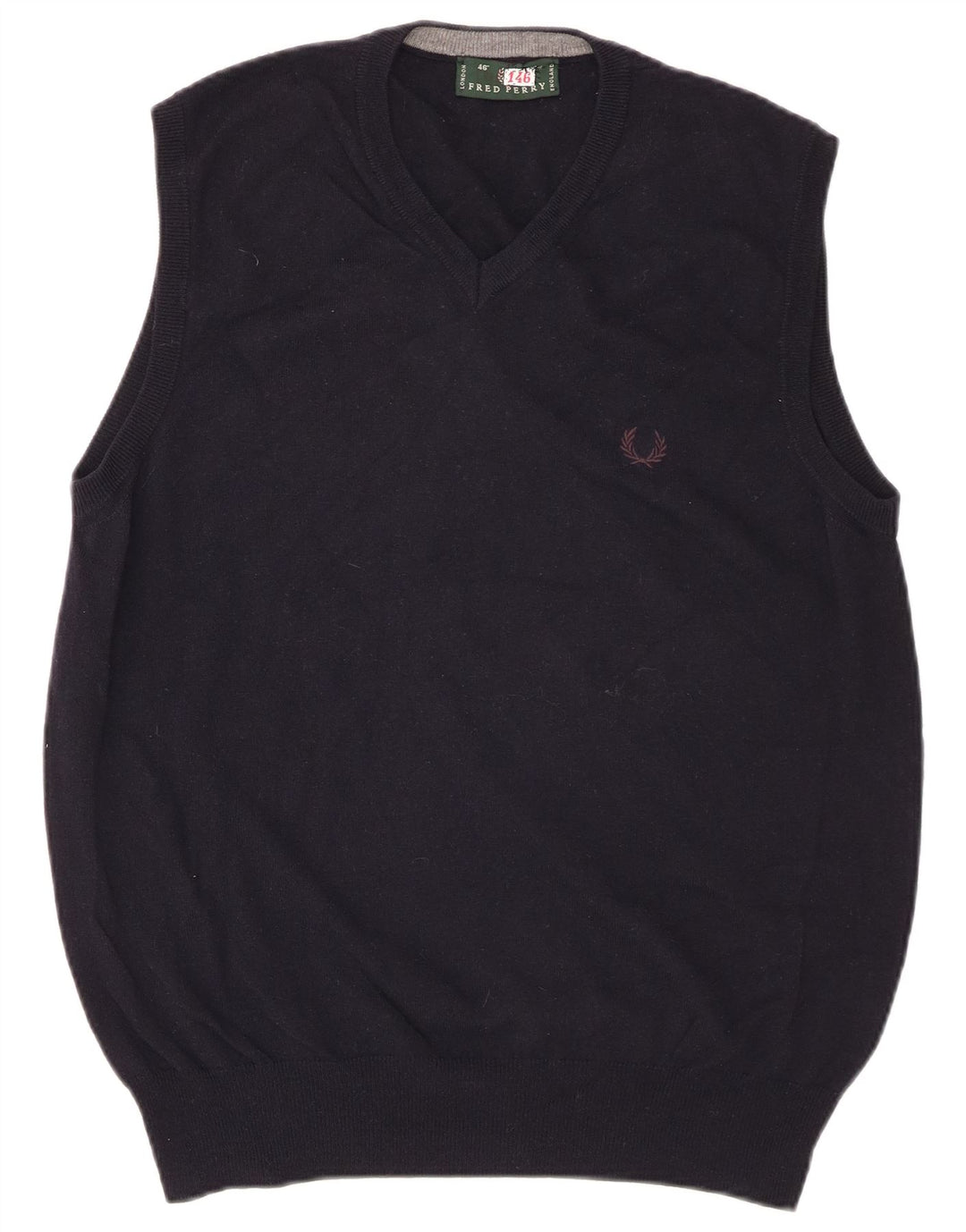 Fred Perry Herrevest Tank Top Stor Marineblå Uld