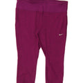 NIKE Womens Dri Fit Capri Leggings UK 14 Medium  Burgundy Spotted Vintage Nike and Second-Hand Nike from Messina Hembry 