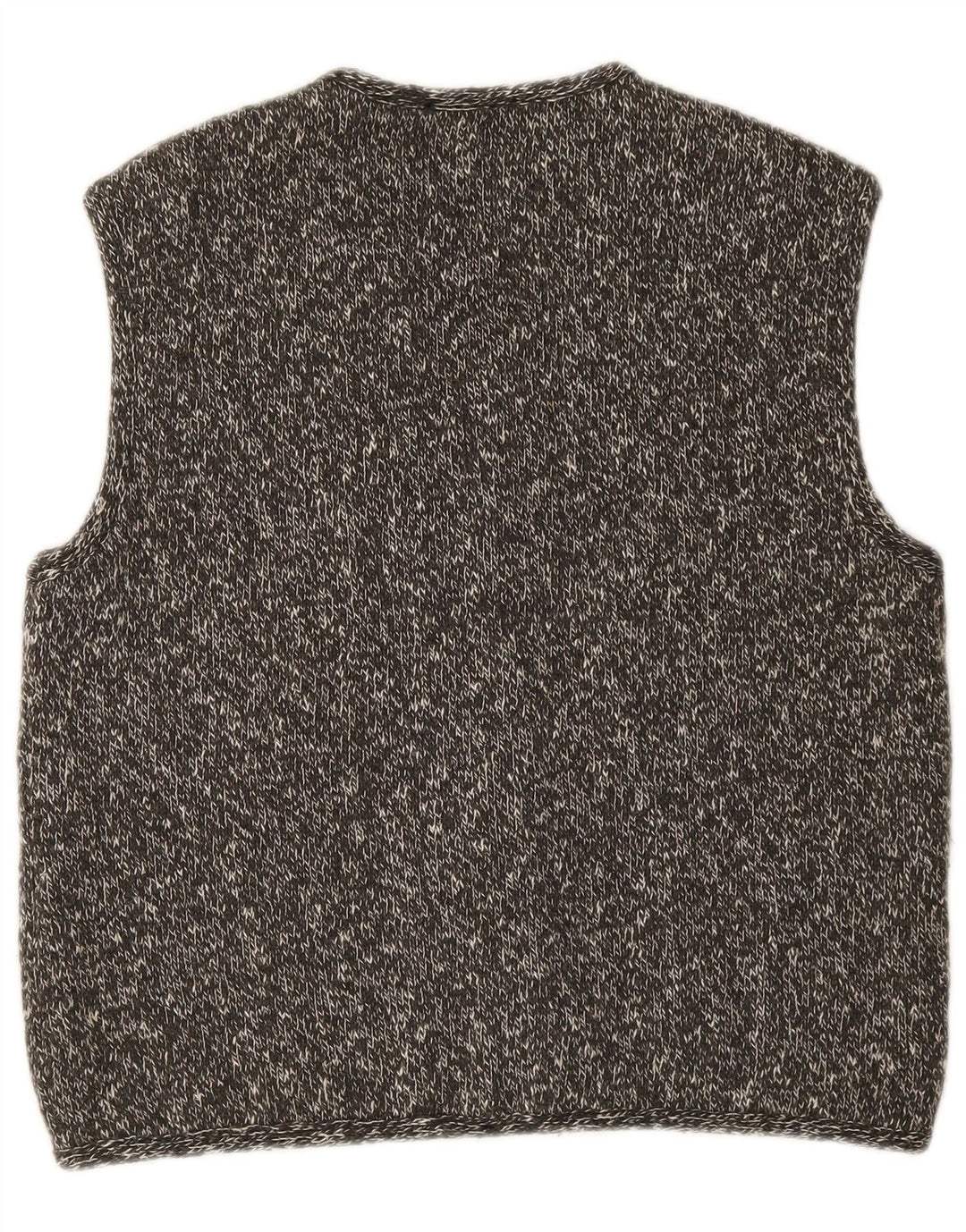 Vintage damestrikket Gilet UK 16 Large Grey Flecked Wool