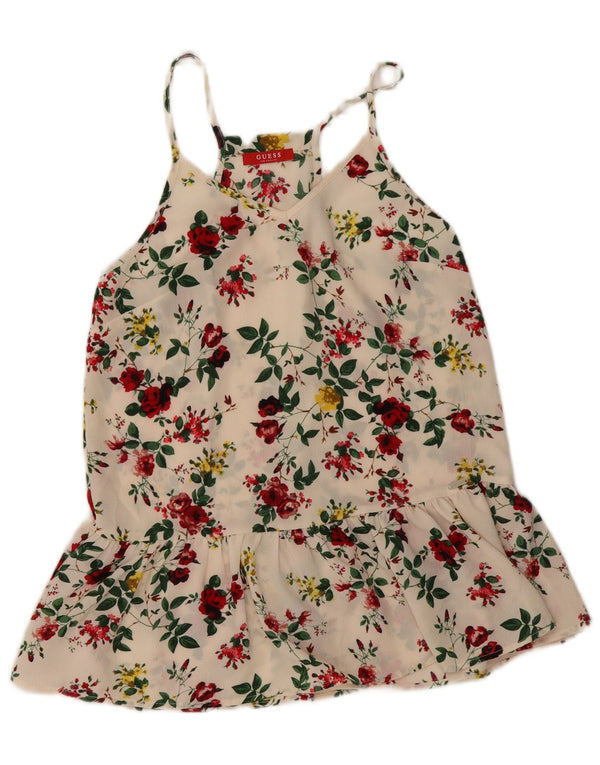 Guess Dame Sundress UK 6 XS Off White Floral Polyester