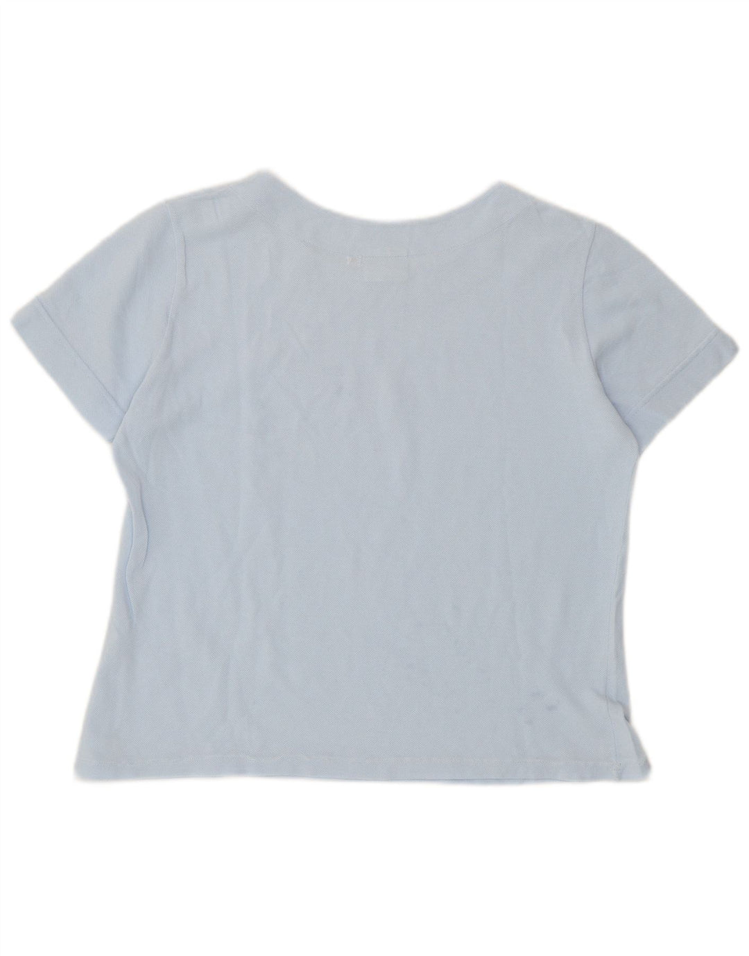 Lacoste Womens Crop T-Shirt Top Størrelse 42 Stor Blå Bomuld