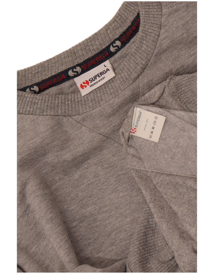 Superga Herre Sweatshirt Jumper Large Grå Flecked Bomuld