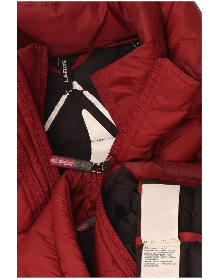 Superdry Polstret Herrejakke UK 40 Stor Burgundy Nylon