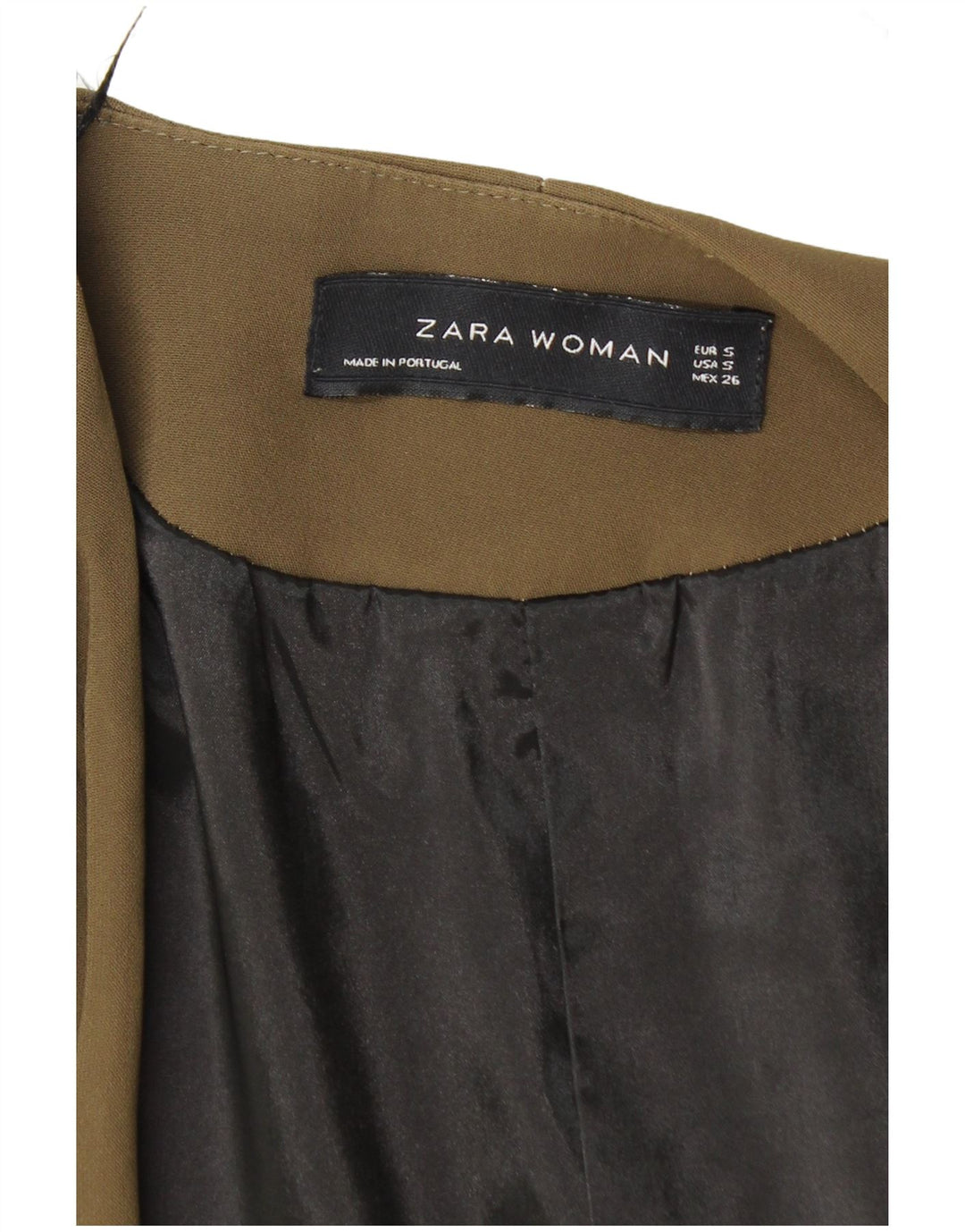 ZARA Womens Open Blazer Jacket UK 10 Small Khaki