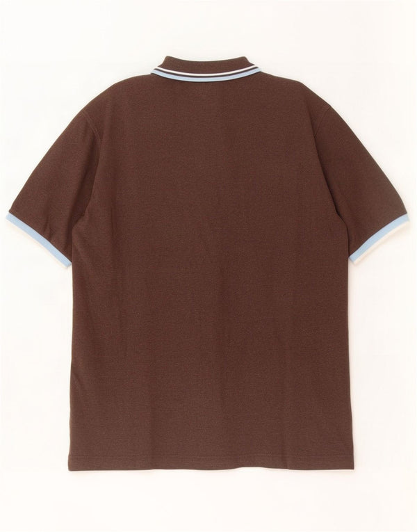 Fila Mens Polo Shirt Large Brown Cotton