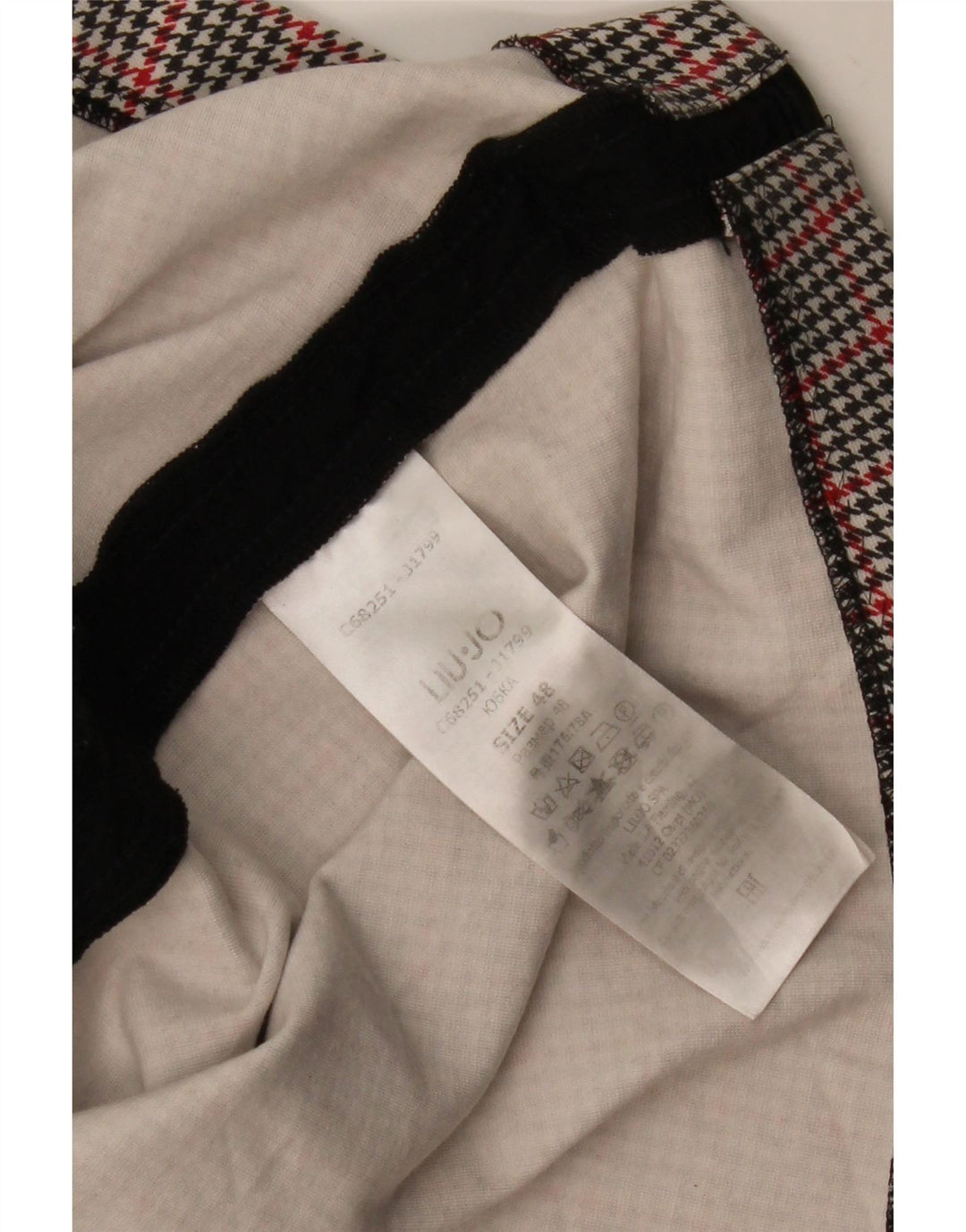 Liu Jo Dame Mini Nederdel IT 48 XL W36 Flerfarvet Houndstooth Viscose