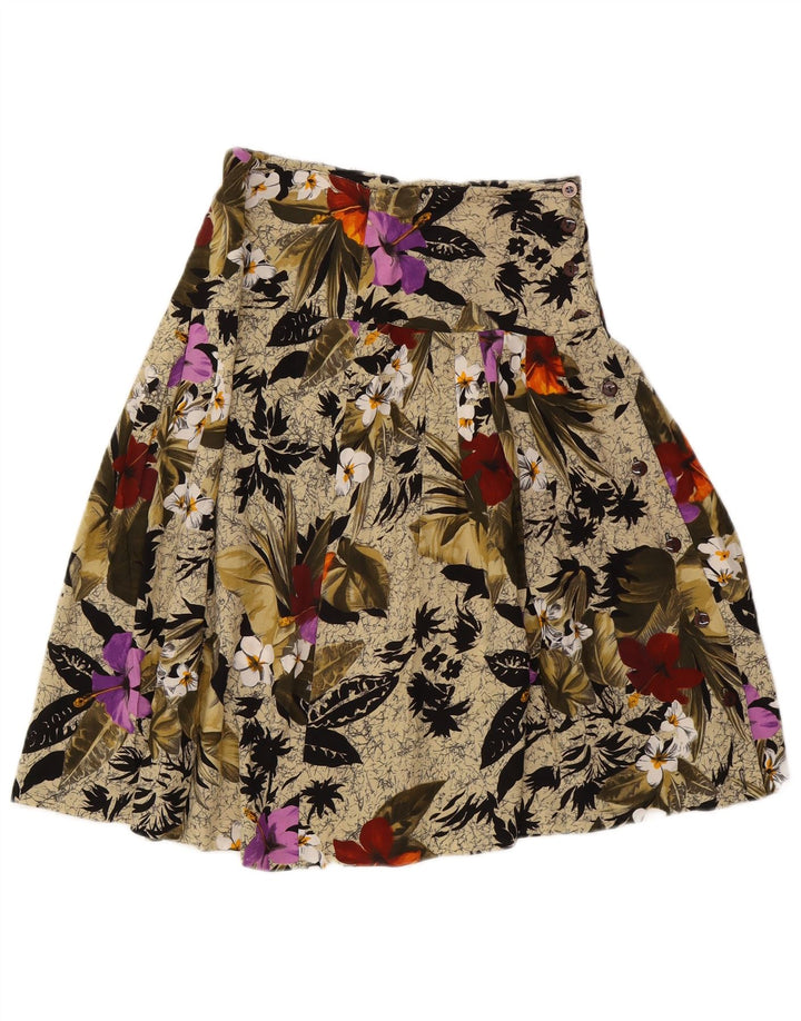 Vintage A-line nederdel til kvinder W26 Small Beige Floral