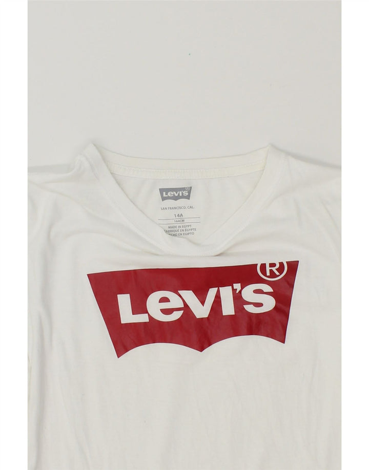 LEVI'S Boys Graphic T-Shirt Top 13-14 Years White Cotton Vintage Levi's and Second-Hand Levi's from Messina Hembry 