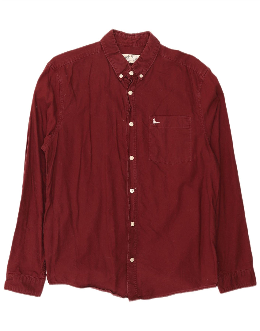 Jack Wills Herre Slim Fit skjorte Medium Bourgogne bomuld