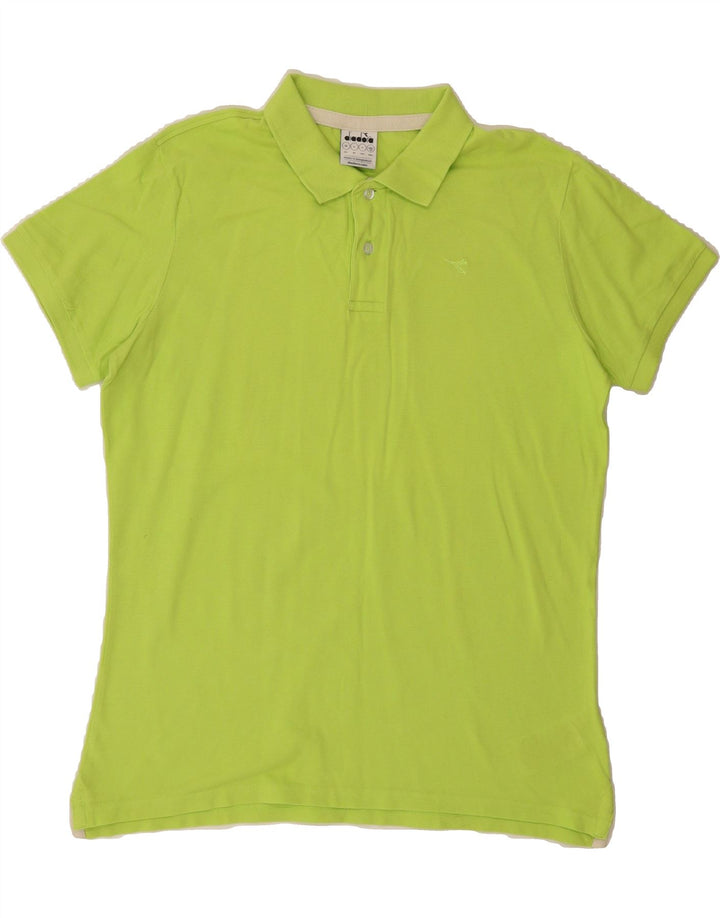 DIADORA Mens Polo Shirt Large Green Cotton Vintage Diadora and Second-Hand Diadora from Messina Hembry 