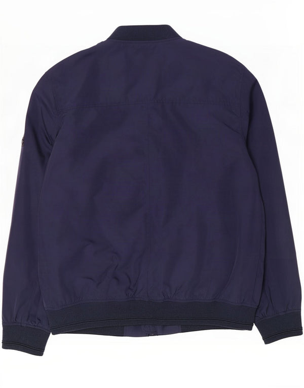 Ben Sherman Herre Bomber Jacket UK 40 Large Navy Blue Polyester