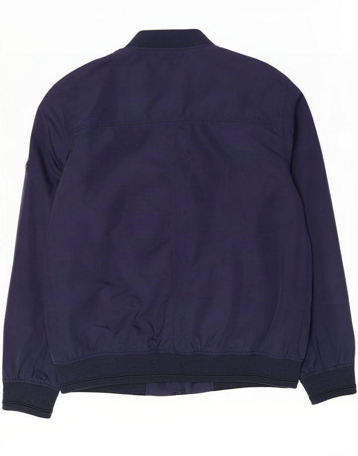 Ben Sherman Herre Bomber Jacket UK 40 Large Navy Blue Polyester