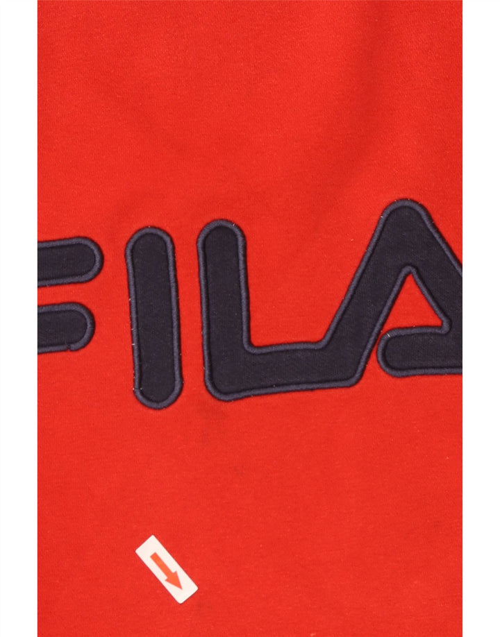 Fila Herre Grafisk Sweatshirt Jumper Lille Rød Bomuld