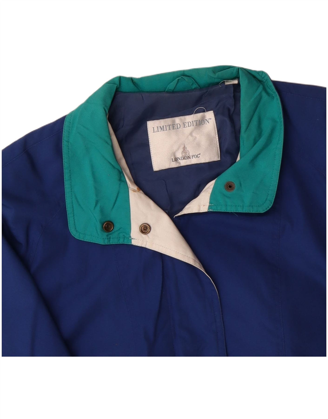 LONDON FOG Dame Windbreaker Jacket UK 20 2XL Blå Colourblock
