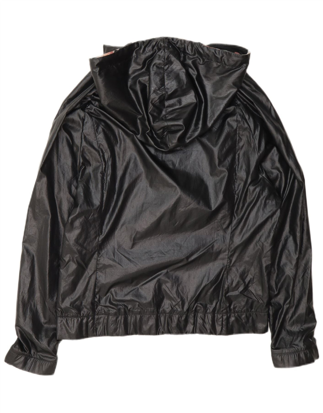 Adidas Dame Hætte Oversized Regnjakke UK 8 Lille Sort Polyamid