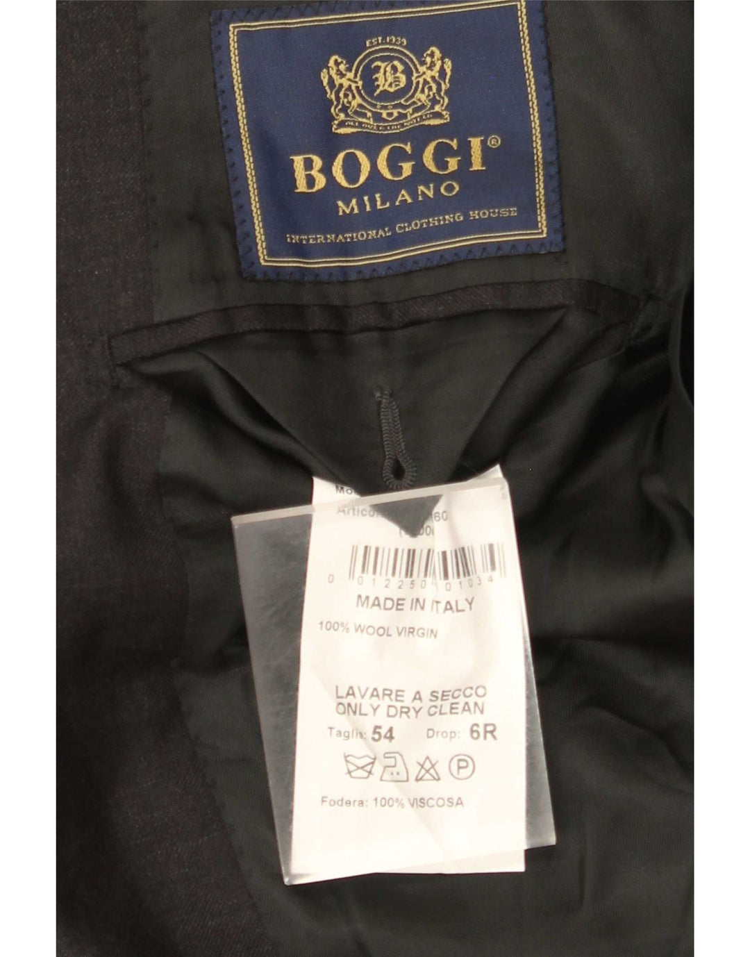 Boggi Milano Herre 3-knaps blazerjakke IT 54 2XL Grå Uld