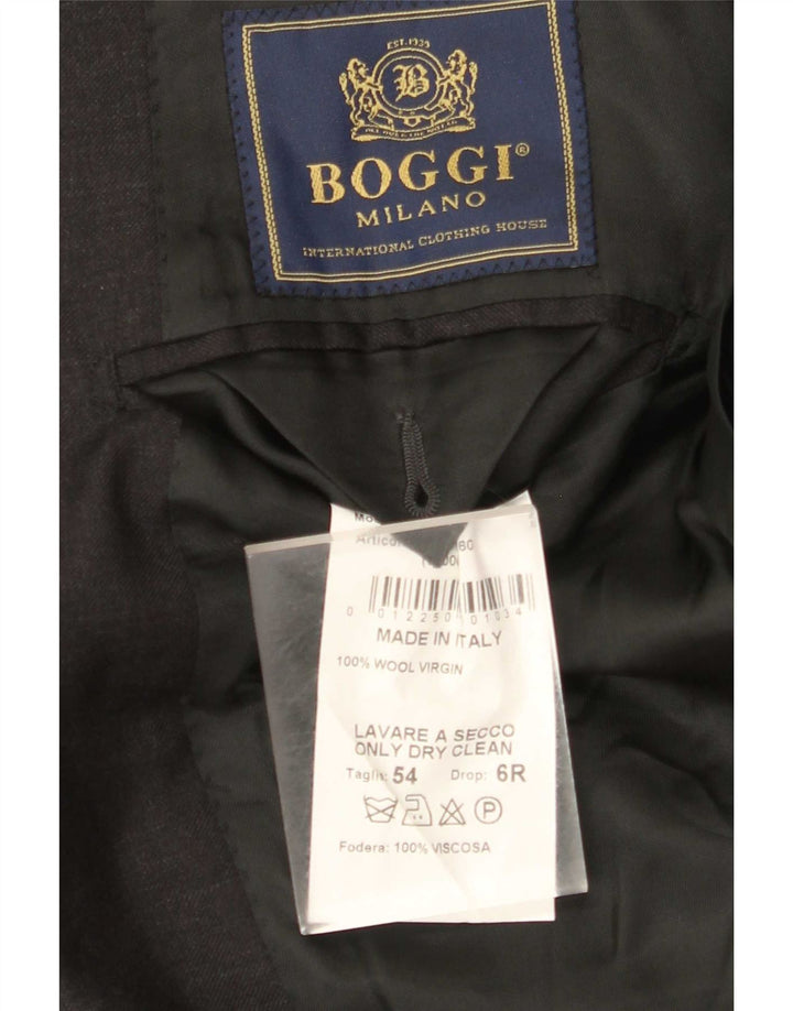 Boggi Milano Herre 3-knaps blazerjakke IT 54 2XL Grå Uld