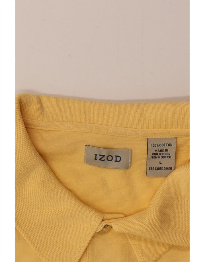 Izod Polo Shirt til mænd Stor gul bomuld