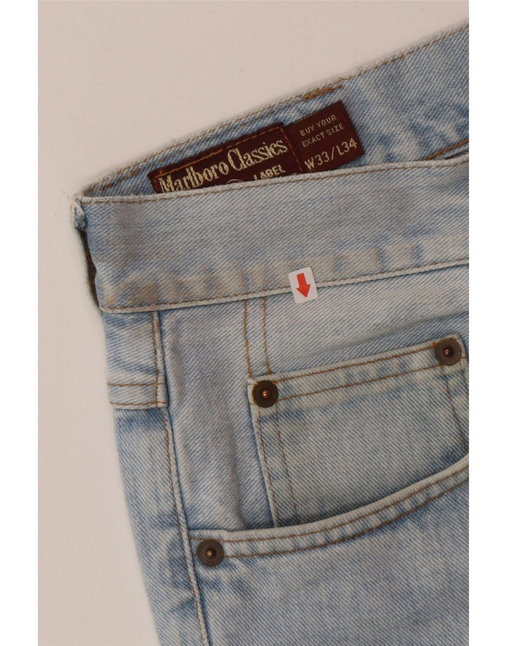 Marlboro Classics Straight Jeans til mænd W33 L34 Blå Bomuld