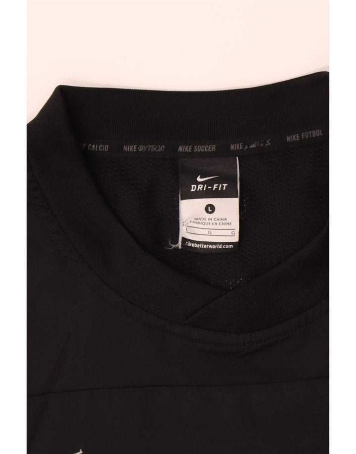 Nike Herre Dri Fit Grafisk Top Langærmet Stor Sort Colourblock Polyester