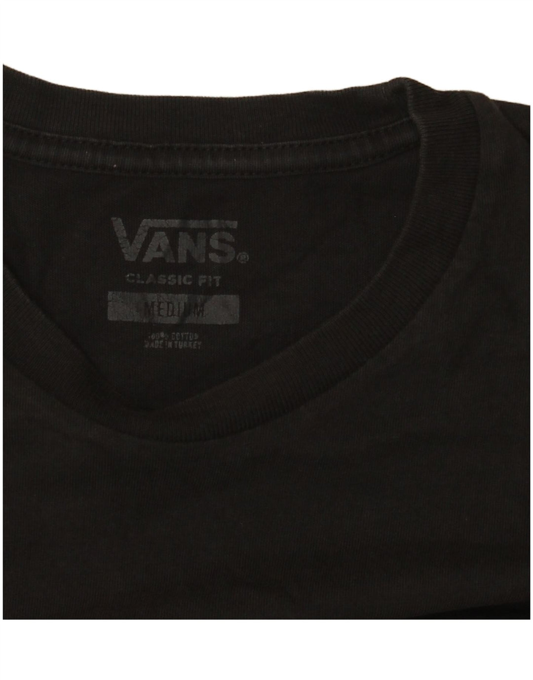 Vans Herre Classic Fit Grafisk T-Shirt Top Medium Sort Bomuld