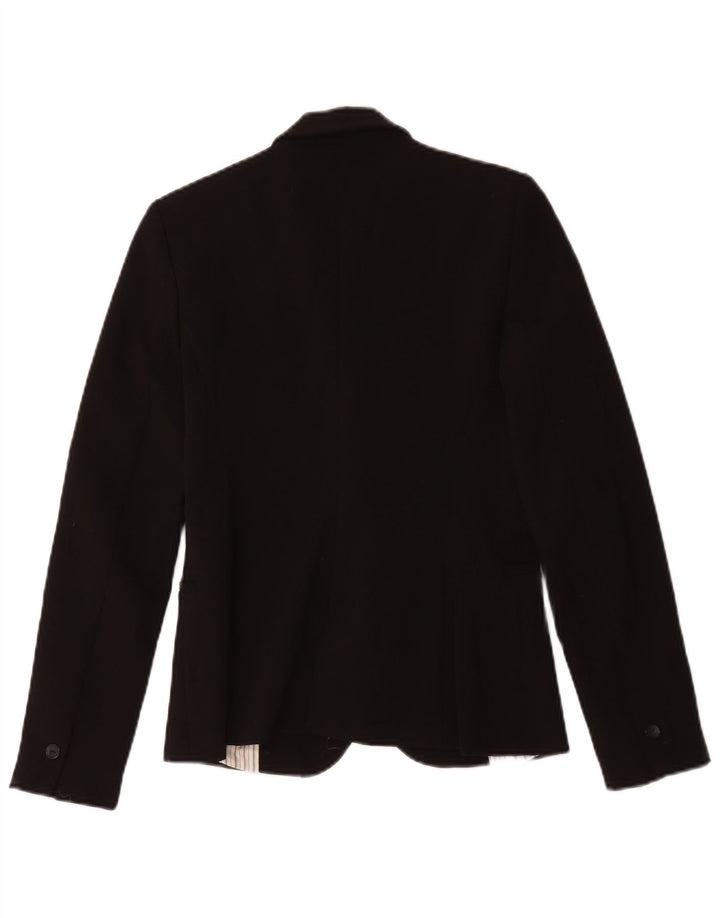 Zara Dame 1 Knap Blazer Jacket UK 10 Small Black Polyester