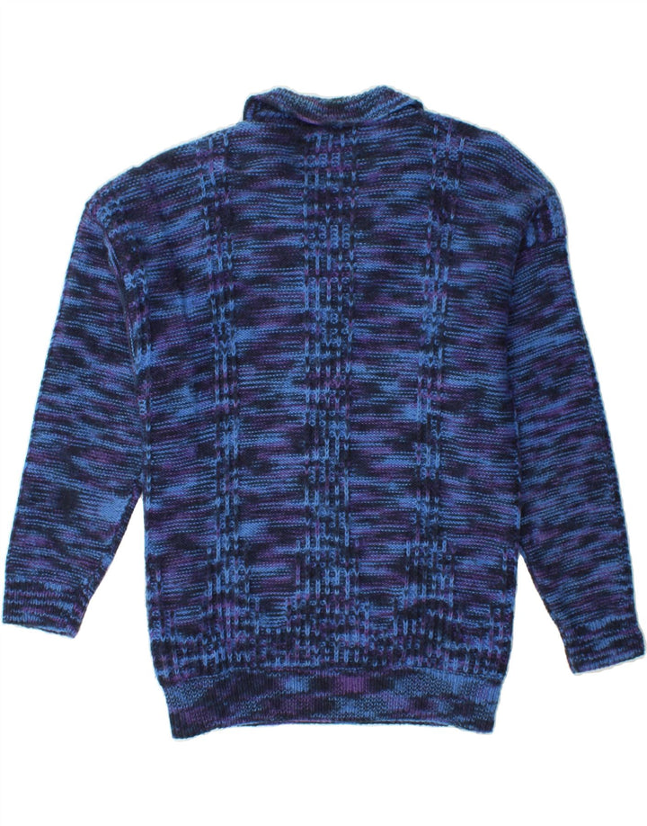 VINTAGE Mens Polo Neck Jumper Sweater Small Blue Flecked Vintage Vintage and Second-Hand Vintage from Messina Hembry 