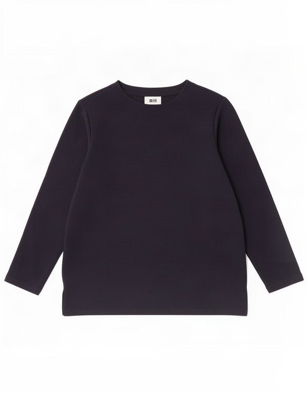 Marks & Spencer Dame Top Langærmet UK 16 Large Navy Blue Cotton