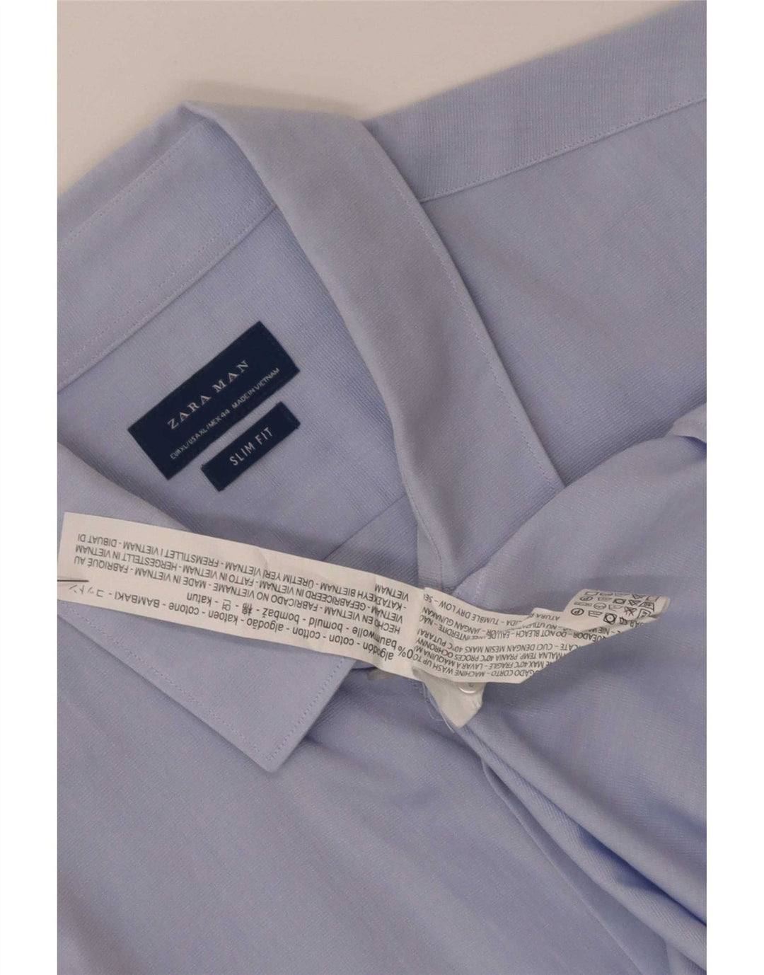 Zara herre Slim Fit skjorte XL blå bomuld