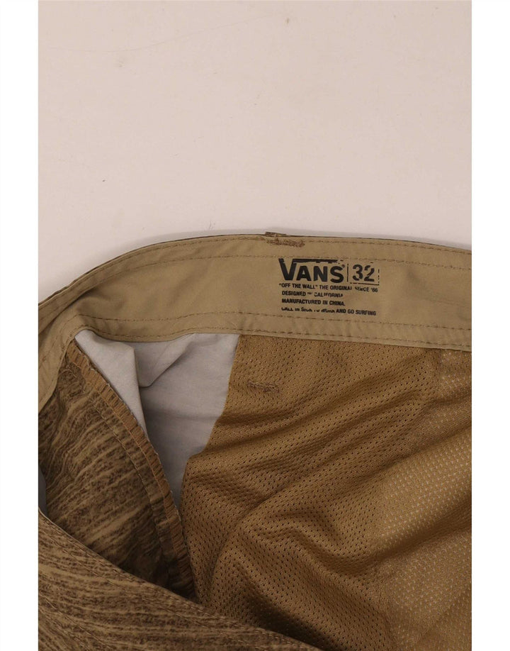 Vans Herre Chino Shorts W32 Medium Khaki Nålestribe