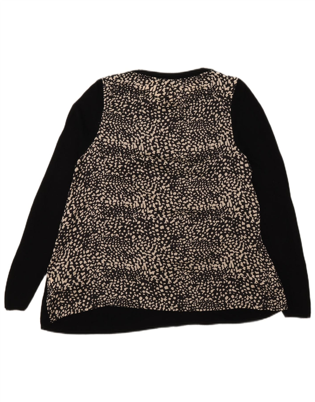 Marks & Spencer Dametop Langærmet UK 12 Medium Black Animal Print