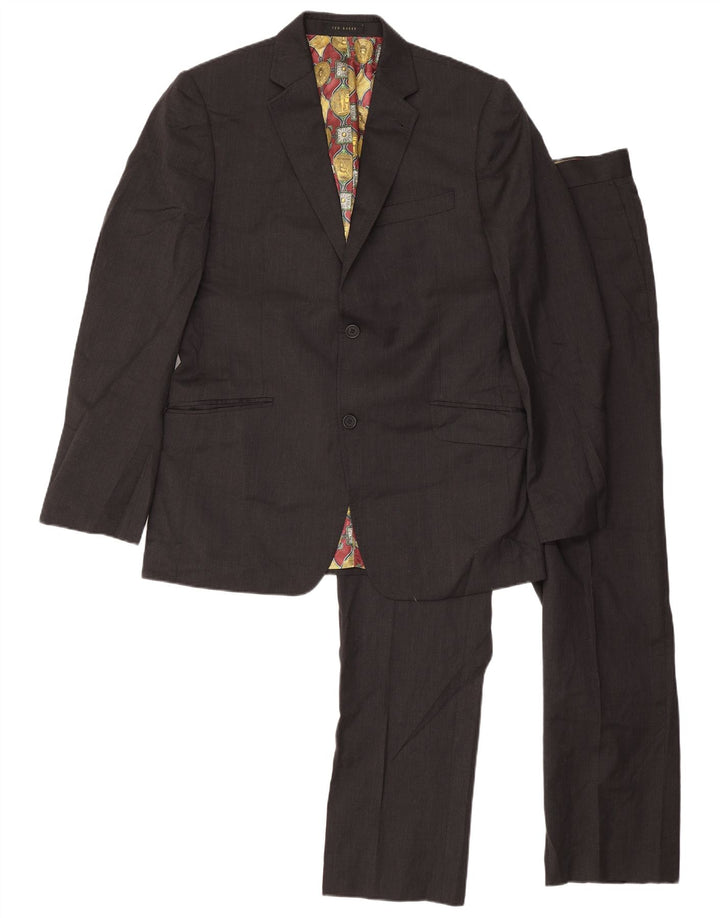 Ted Baker Herre 2-knap 2-delt jakkesæt UK 40 Large W34 L31 Grå uld