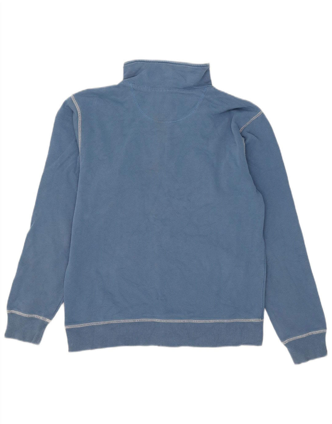 Champion Dame Zip Neck Sweatshirt Jumper UK 14 Medium Blue Bomuld