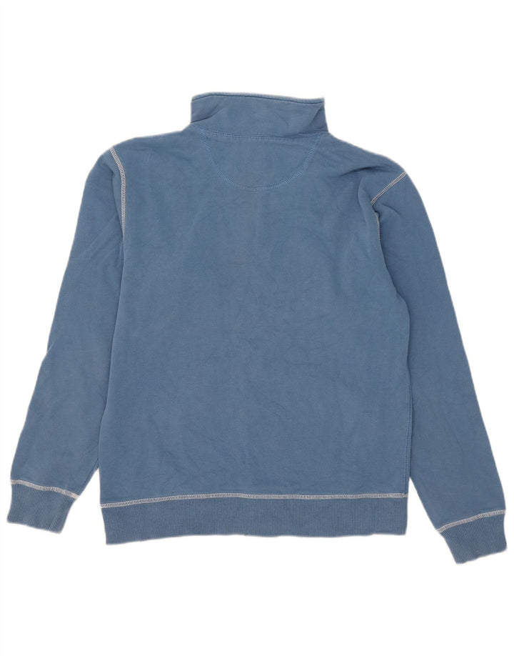 Champion Dame Zip Neck Sweatshirt Jumper UK 14 Medium Blue Bomuld