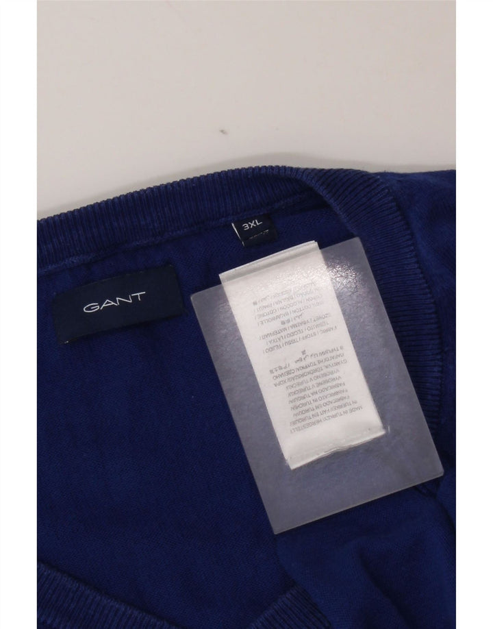 Gant Herre V-hals sweater 3XL Blå Bomuld