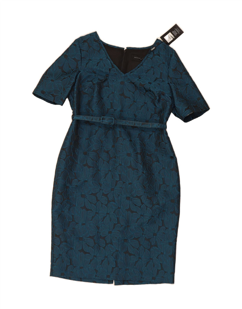 BETTY JACKSON Womens Sheath Dress UK 16 Large Blue Floral Polyester Vintage Betty Jackson and Second-Hand Betty Jackson from Messina Hembry 