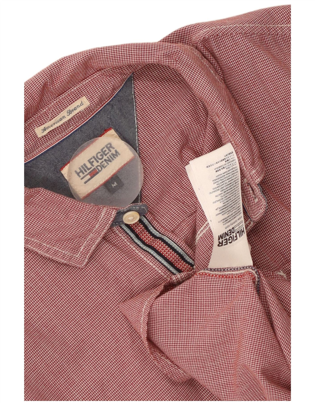 Tommy Hilfiger Herreskjorte Medium Rød Houndstooth Bomuld