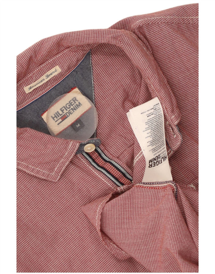 Tommy Hilfiger Herreskjorte Medium Rød Houndstooth Bomuld