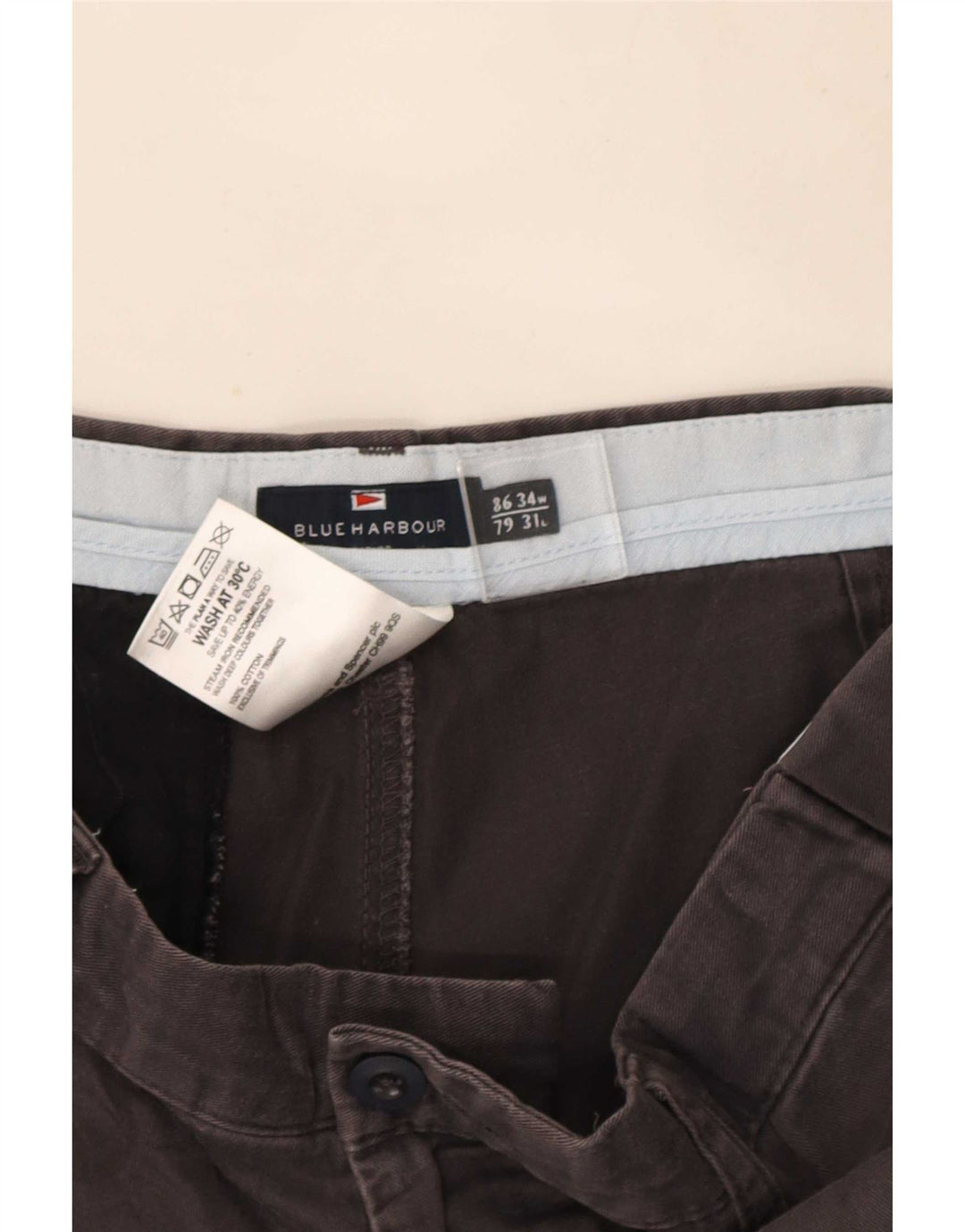 Marks & Spencer Herre Blue Harbor Lige Chinobukser W34 L31 Sort